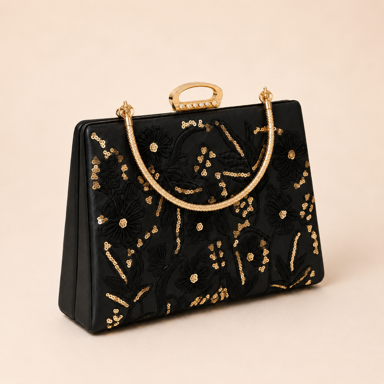 Arya Gold Bag – Gold İşlemeli Abiye Çanta