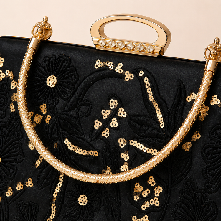 Arya Gold Bag – Gold İşlemeli Abiye Çanta