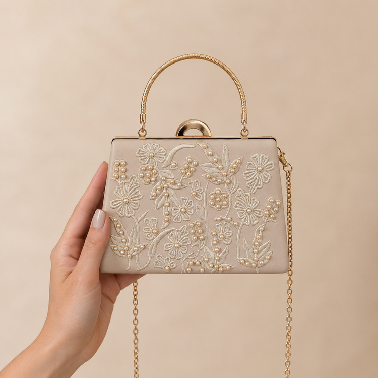 Arya Gold Bag – Gold İşlemeli Abiye Çanta
