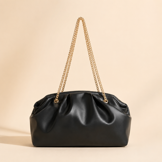 Liora Chain Bag – Gold Zincirli Yumuşak Omuz Çantası