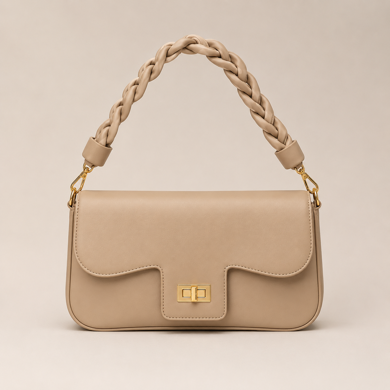 Siena Bag – Örgü Askılı Kadın Omuz Çantası bej