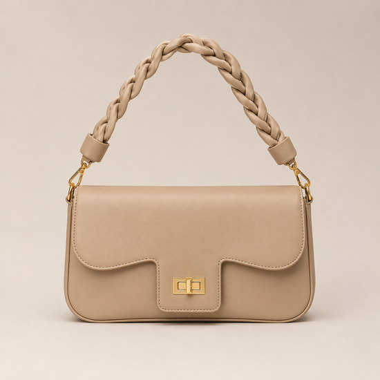 Siena Bag – Örgü Askılı Kadın Omuz Çantası bej