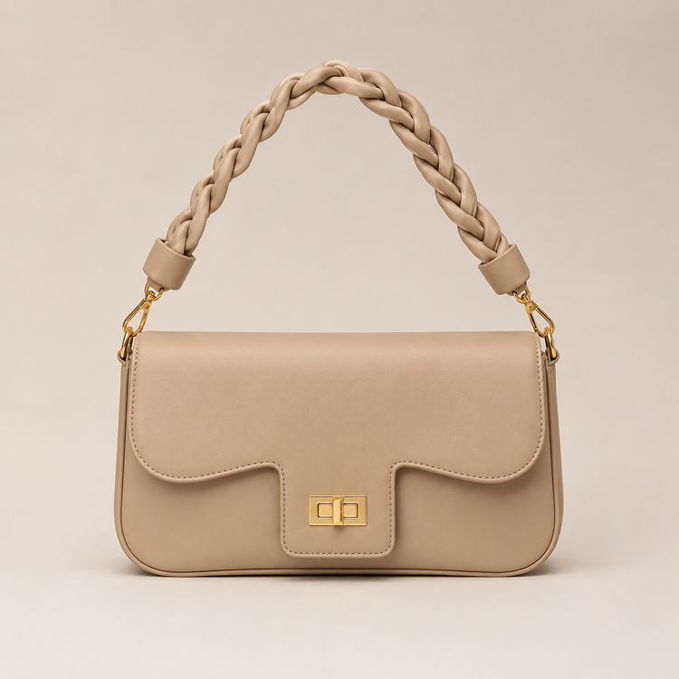 Siena Bag – Örgü Askılı Kadın Omuz Çantası bej